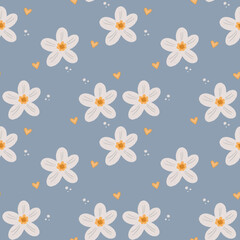 Fototapeta na wymiar Spring flowers seamless pattern. Perfect for packaging, patterns, prints, textile design.