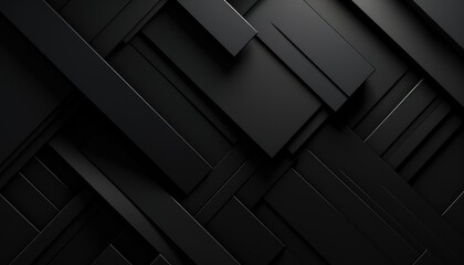 Black abstract geometric background - obrazy, fototapety, plakaty