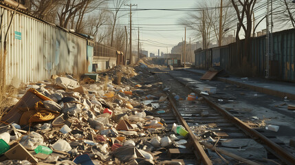 Garbage piles abandoned in the city.