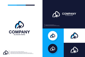 Cute elephant logo. Simple elephant logo. logo design inspiration.