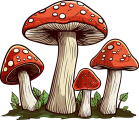 mushroom vector design illustration isolated on transparent background
