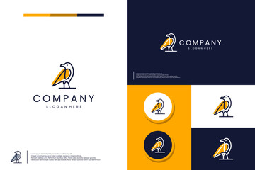 simple crow, logo design template.