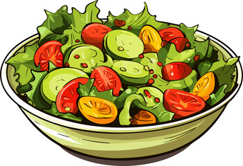 salad illustration isolated on transparent background. 
