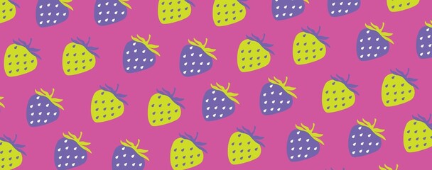 Cute strawberries flat illustration set. Hand drawn strawberry shapes, abstract background for happy valentine's day concept. Print