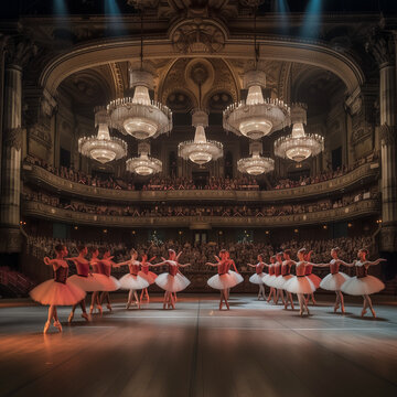 Elegant Ballet Performance in Grand Theater