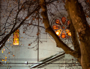glass fusion art in church