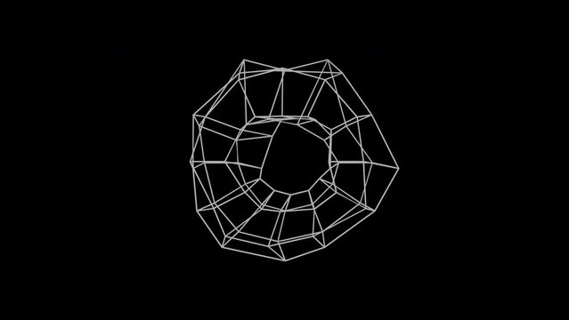 Future Shapes 1065: Futuristic generative wireframe structure (Loop).