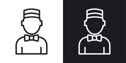 Porter Icon Designed in a Line Style on White Background.