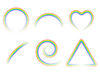 Obraz premium Collection of rainbow designs in various shapes 