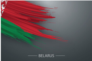 3d grunge brush stroke flag of Belarus