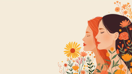 illustration about feminism, women's unity, women's rights, lgbt