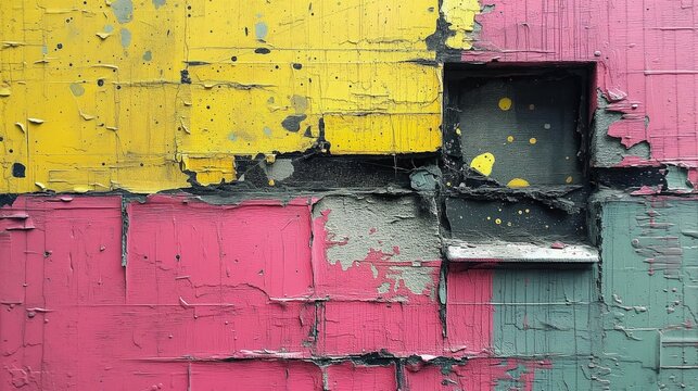 Zdjęcie przedstawia zbliżenie ściany z farbą, która odkleja się. © Artur