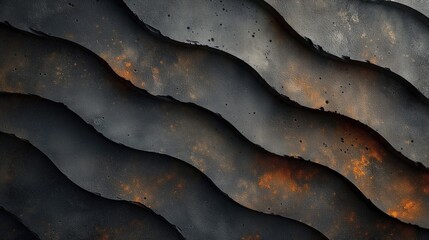 Powierzchnia falistego betonu z brązowymi plamami. Tapeta, tło - obrazy, fototapety, plakaty