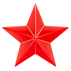 Red Star, 3D rendering isolated on transparent background