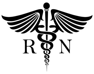 RN Nursing symbol. High resolution PNG file