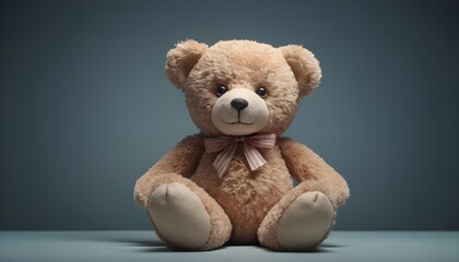 Teddy bear isolated on warm grey background