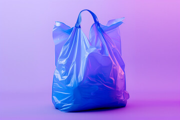 Modern Elegance: Blue Plastic Bag  Mockup for Your Creative Designs