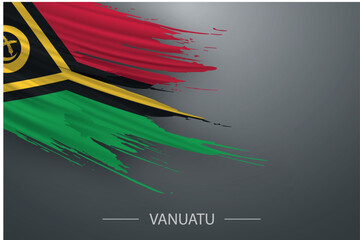 3d grunge brush stroke flag of Vanuatu