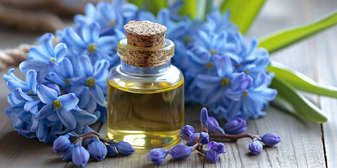 Obraz na płótnie Canvas natural cosmetic product using hyacinth flower