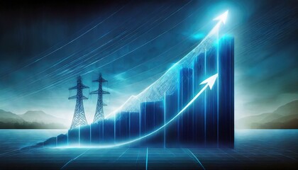 Electricity price increase graphic, diagram.