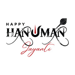 Vector happy hanuman jayanti typography design vector illustration, happy hanuman jayanti lettering