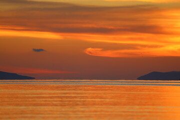 Seaside town of Turgutreis and spectacular sunsets. Bodrum, Turkey.