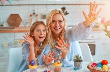 Family getting ready for Easter