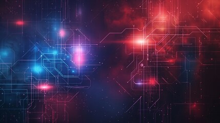 Obraz premium An abstract background with blue and red colors, abstract theme, hi-tech, modern, flat, vibrant