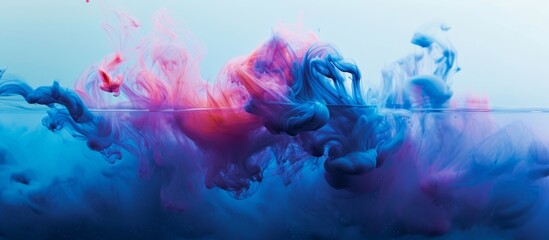 Fototapeta na wymiar Vibrant Ink and Serene Water Merge in a Stunning Ink-Water Fusion