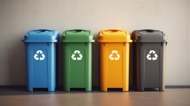 green garbage bin