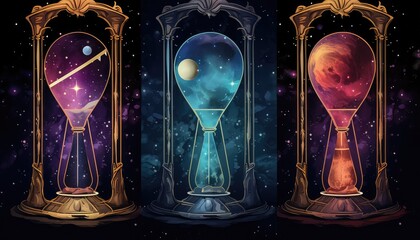 hourglass galaxy and cosmos space in bright