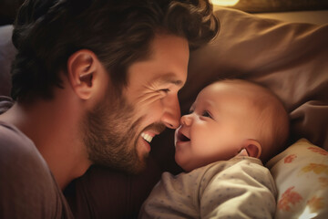 Father and Baby Sharing a Joyful Moment