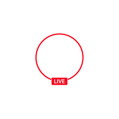 Live streaming  icon ,sign. Button for broadcasting, livestream or online stream. Template for tv, channel, live breaking news, social media, online.Vector design isolated on white background