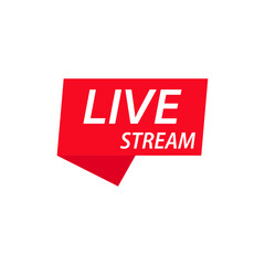 Fototapeta premium Live streaming icon ,sign. Button for broadcasting, livestream or online stream. Template for tv, channel, live breaking news, social media, online.Vector design isolated on white background