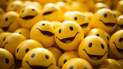 3d smiley face in the crowd