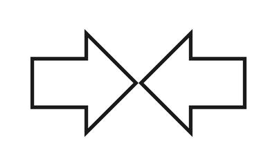 Hollow Horizontal Inward Pointing Mini Arrows