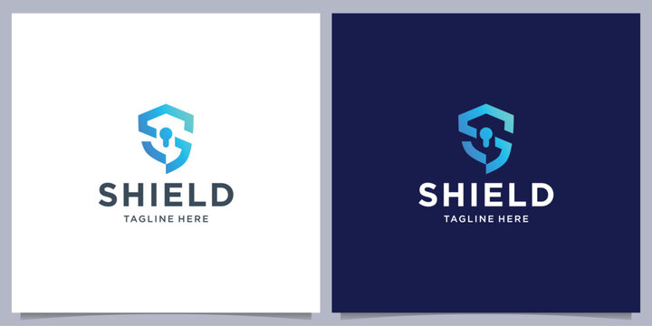 Initial Letter S Shield Armor for Secure Safe Secret Strong Smart Label Emblem Badge logo design vector.