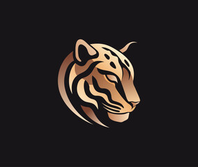 Leopard head logo Wild cat emblem design 