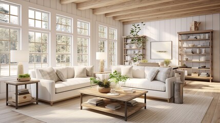 Cozy Modern Farmhouse Living Room with Rustic Charm and Contemporary Twist