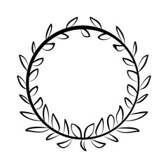 Laurel wreath circle element in vector