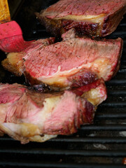 medium-rare grilled steak 