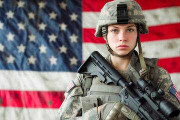 American background. United States soldier for independence day. USA.