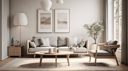 Nordic Harmony: Scandinavian Inspired Living Room, Simplicity & Function