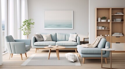 Nordic Harmony: Scandinavian Inspired Living Room, Simplicity & Function