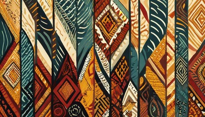 Seamless african modern art pattern with stripes