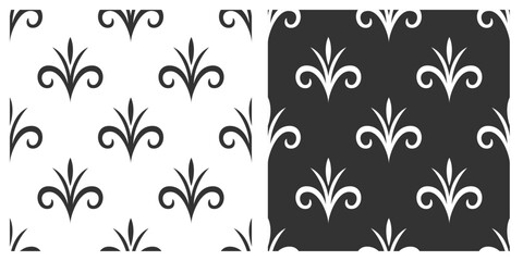 Vector Seamless Pattern with Decorative Filigree Ornaments. Vintage Retro Design Element. Black and White Filigree, Decorative Pattern
