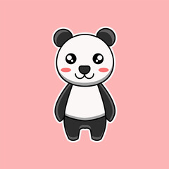 cute vector design illustration of panda