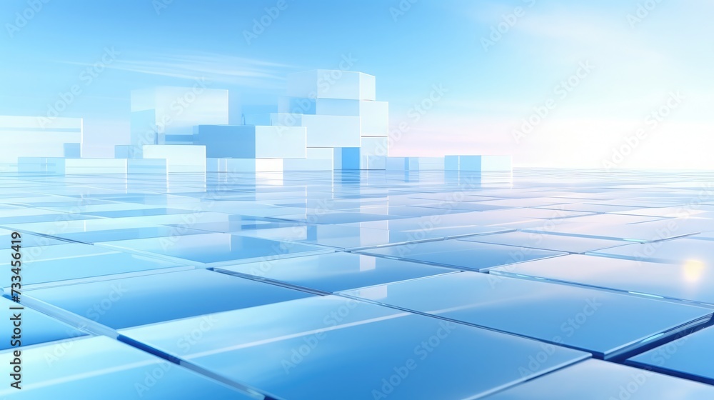 Poster 3d render of shiny cube for abstract background