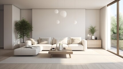Sleek Urban Minimalism: Chic Living Room with Simplified Elegance