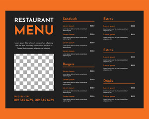 Vector beautiful food menu design template